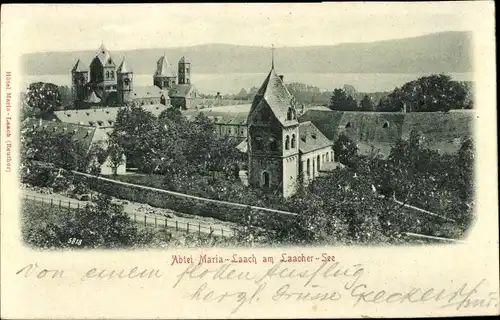 Relief Ak Glees in der Eifel, Kloster Maria Laach am Laacher See