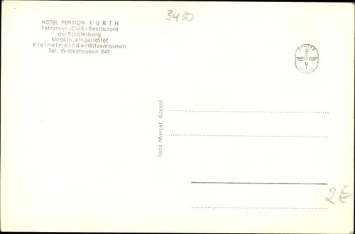 Ak Kleinalmerode Witzenhausen im Werra Meißner Kreis, Hotel Pension Kurth