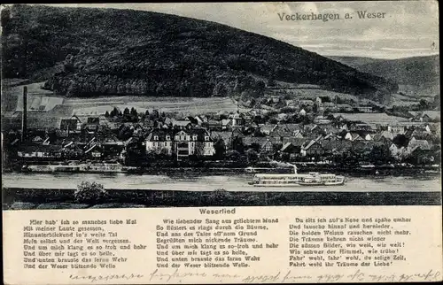 Ak Veckerhagen Reinhardshagen Weser, Panorama
