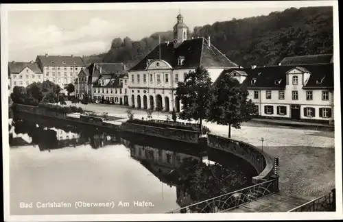 Ak Bad Karlshafen an der Weser, Hafen