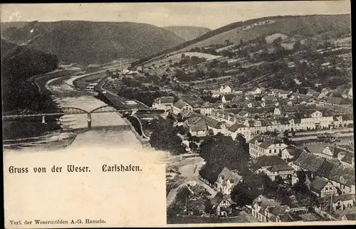 Ak Bad Karlshafen an der Weser, Panorama