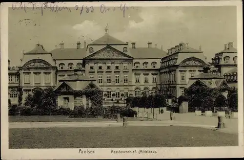 Ak Bad Arolsen in Hessen, Residenzschloss, Mittelbau