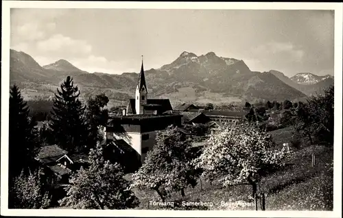 Ak Törwang Samerberg in Oberbayern, Erholungsheim Dr. med. R. Spengel, Kirche