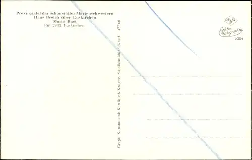 Ak Euskirchen Nordrhein Westfalen, Haus Broich, Maria Rast