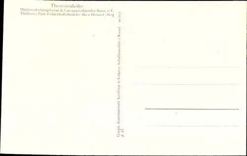 Ak Thilhove Ruppichteroth Nordrhein Westfalen, Theresienhöhe, Müttererholungsheim Caritasverband