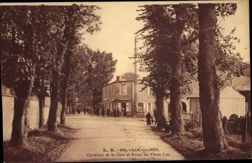 Ak Luc sur Mer Calvados, Carrefour de la Gare et Route du Vieux Luc