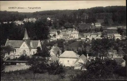 Ak Corcy Aisne, Vue générale