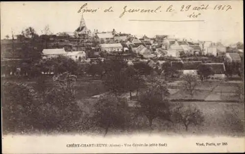 Ak Chéry Chartreuve Aisne, Vue générale