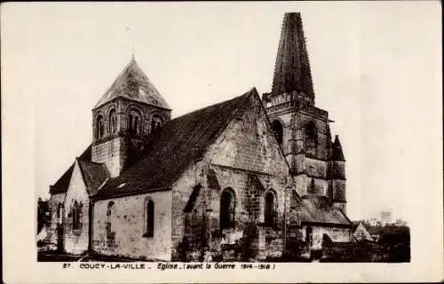 Ak Coucy la Ville Aisne, Eglise