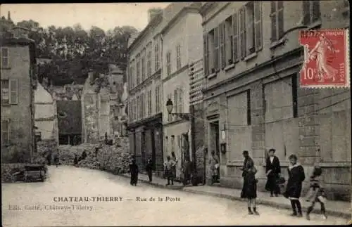 Ak Château Thierry Aisne, Rue de la Poste, Ruines