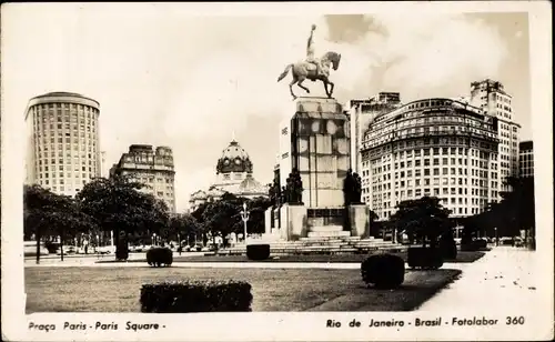 Ak Rio de Janeiro Brasilien, Praca Paris, Monument