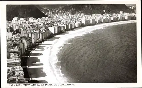 Ak Copacabana Rio de Janeiro Brasilien, Vista Aerea da Praia de Copacabana