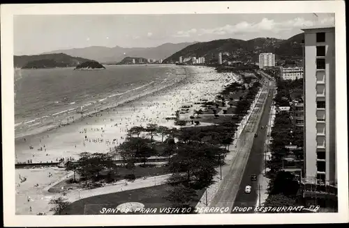 Ak Santos Brasilien, Praia vista do Terraco roof Restaurant