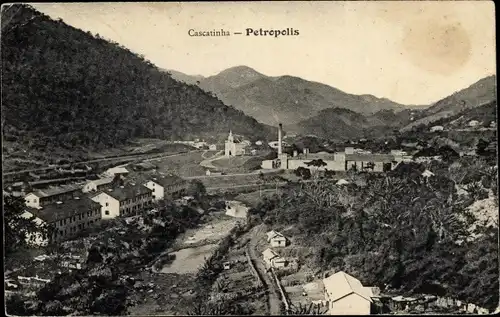 Ak Petrópolis Brasilien, Cascatinha, Blick auf den Ort
