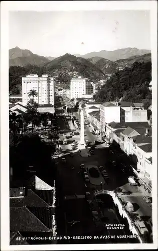 Ak Petrópolis Brasilien, Obelisco da Av. 15 de Novembro