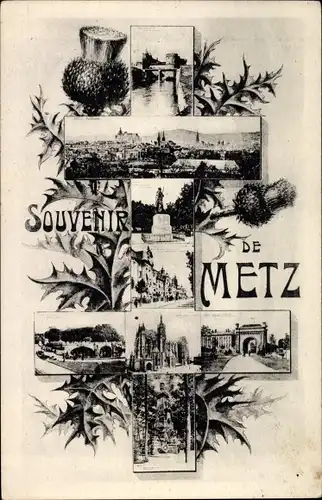 Ak Metz Moselle, Stadtansichten, Distel, Souvenir