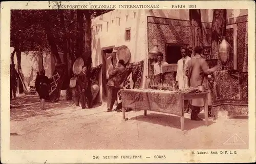 Ak Paris, Exposition Coloniale Internationale 1931, Section Tunisienne, Souks