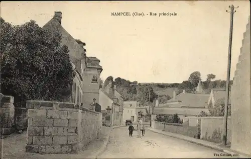 Ak Nampcel Nampzel Oise, Rue principale