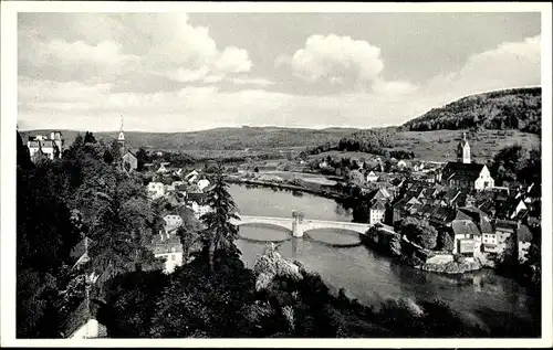 Ak Laufenburg am Hochrhein, Blick auf den Ort, Brücke