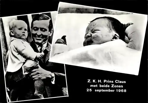 Ak Claus von Amsberg, Prinz Willem Alexander, Prinz Johan Friso, 1968