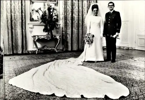 Ak Prinzessin Margriet der Niederlande, Pieter van Vollenhoven, Hochzeit 1967