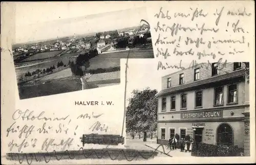 Ak Halver in Westfalen, Gasthof zum Löwen, Blick auf den Ort