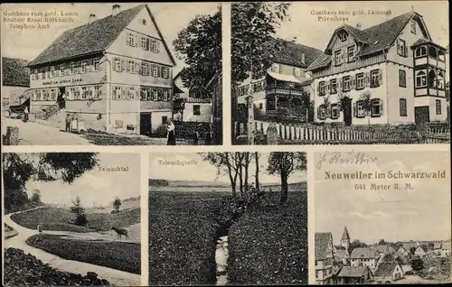 Ak Neuweiler im Schwarzwald, Gasthaus zum goldenen Lamm, Teichquelle