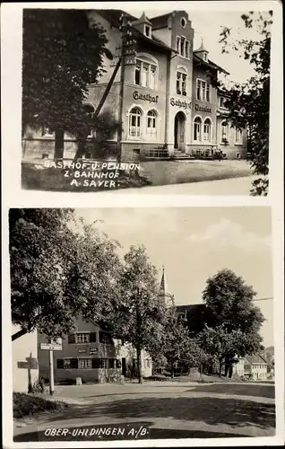 Foto Ak Oberuhldingen in Baden Württemberg, Gasthof zum Bahnhof, Straßenansicht