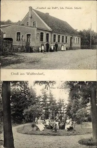 Ak Wulfersdorf Wittstock Dosse in der Ostprignitz, Gasthof zur Post, Gartenpartie