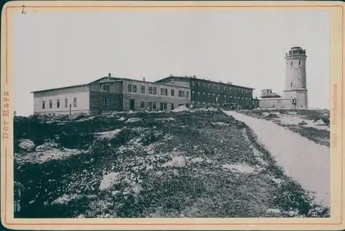 Kabinettfoto Brocken Nationalpark Harz, Brockenhaus, Aussichtsturm, 1898