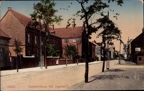 Ak Horst Gelsenkirchen im Ruhrgebiet, Essener Straße, Agnesstift