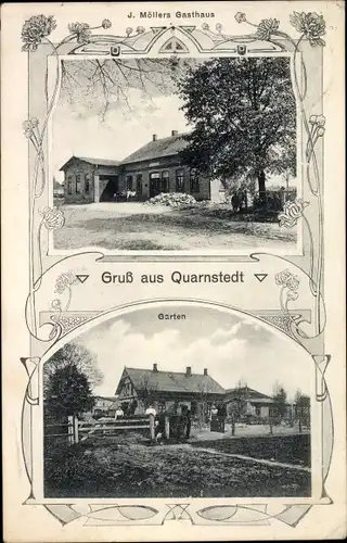 Jugendstil Ak Quarnstedt Steinburg in Holstein, Gasthaus, Garten