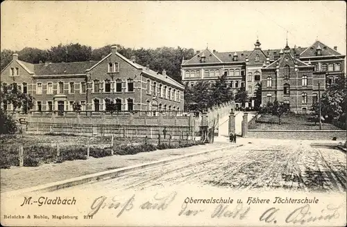 Ak Mönchengladbach am Niederrhein, Oberrealschule und höhere Töchterschule