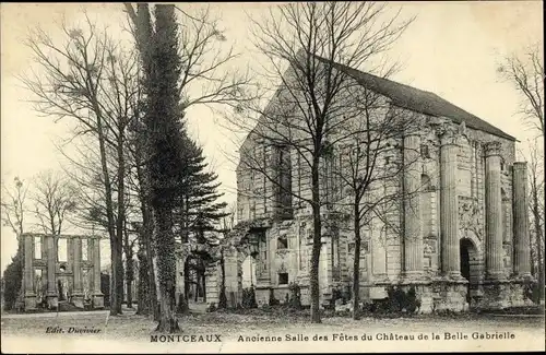 Ak Montceaux Seine et Marne, Ancienne Salle des Fetes du Chateau de la Belle Gabrielle