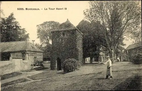 Ak Montceaux Seine et Marne, La Tour Henri IV