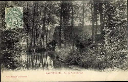 Ak Mauperthuis Seine et Marne, Vue de Pont Nouveau