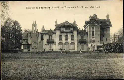 Ak Presles Seine et Marne, Le Chateau, cote Nord