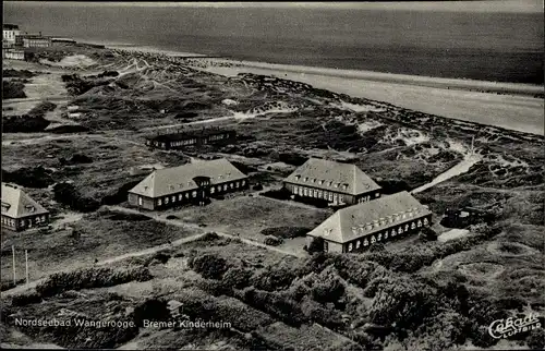 Ak Nordseebad Wangerooge in Ostfriesland, Fliegeraufnahme vom Bremer Kinderheim