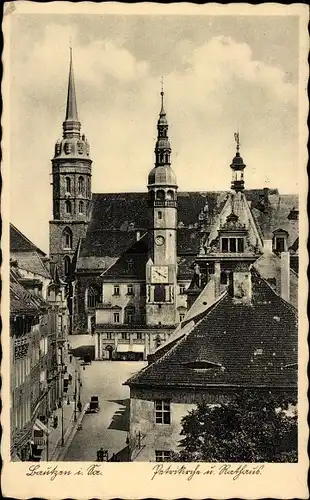 Ak Bautzen in der Oberlausitz, Petrikirche und Rathaus