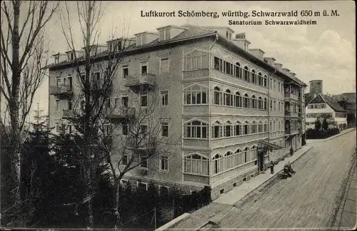 Ak Schömberg im Schwarzwald Württemberg, Sanatorium Schwarzwaldheim