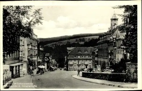 Ak Triberg im Schwarzwald, Marktplatz m. Hauptstraße