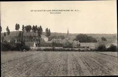 Ak Saint Quentin les Beaurepaire Maine et Loire, Panorama der Ortschaft