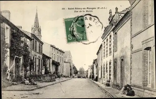 Ak Saint Remy en Mauges Maine et Loire, Rue de la Mairie