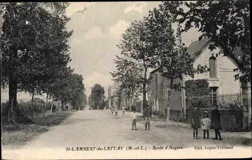 Ak Saint Lambert du Lattay Maine et Loire, Route d'Angers