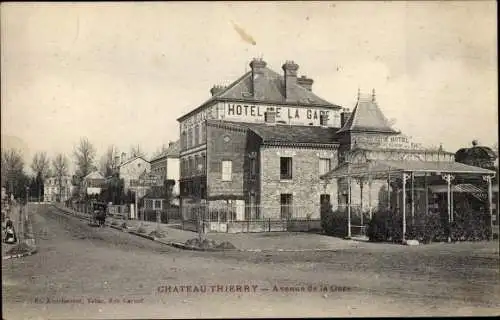 Ak Château Thierry Aisne, Avenue de la Gare, Hotel de la Gare