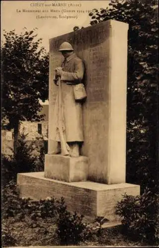Ak Chézy sur Marne Aisne, Le Monument aux Morts