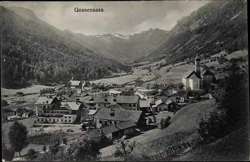Ak Gossensaß Brenner Brennero Südtirol, Panorama vom Ort