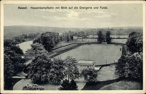 Ak Kassel in Hessen, Hessenkampfbahn, Orangerie, Fulda