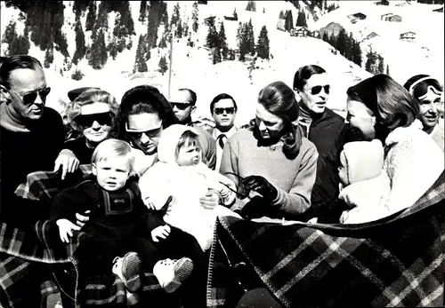 Ak Prinzessin Beatrix der Niederlande mit Familie, Willem Alexander, Urlaub in Österreich März 1969