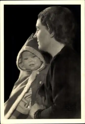 Ak Prinzessin Juliana mit Beatrix, Portrait, Baby, Weihnachten 1938